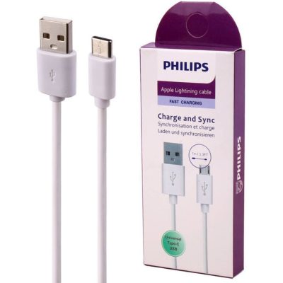 کابل تایپ سی فست شارژ Philips 5A 1m ا PHILIPS 5A 1M TYPE-C CABLE