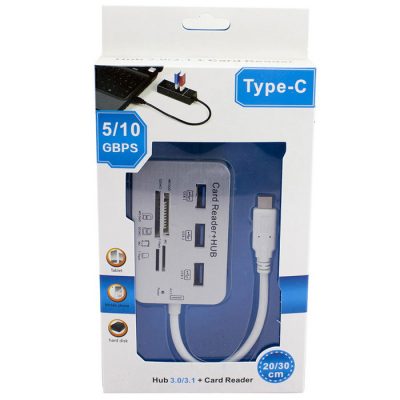 هاب USB 3 و رم ریدر (کارت خوان) USB TYPE-C